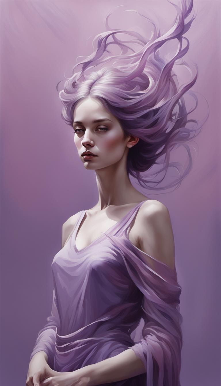 Ethereal Minimalist Art in Majestic Mauve