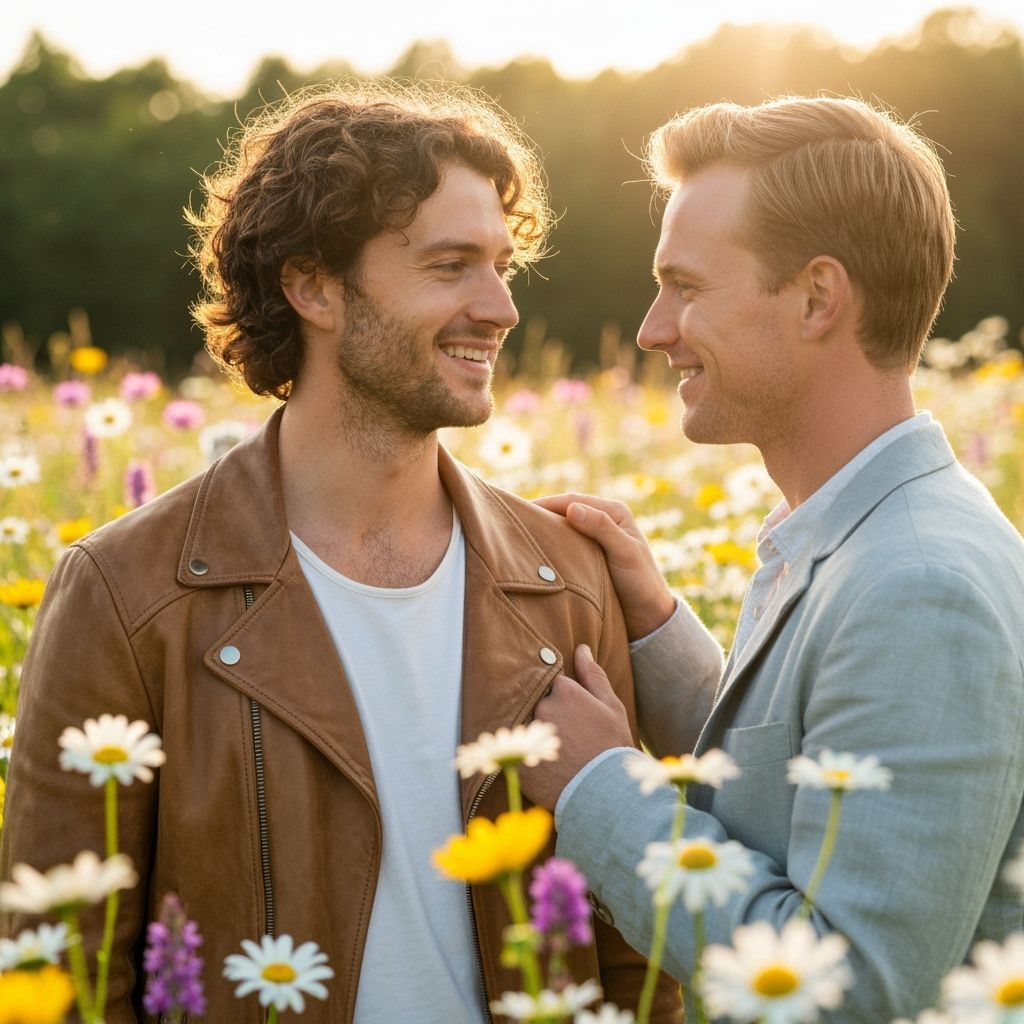 Joyful Romantic Portrait in Golden Sunlight Meadow