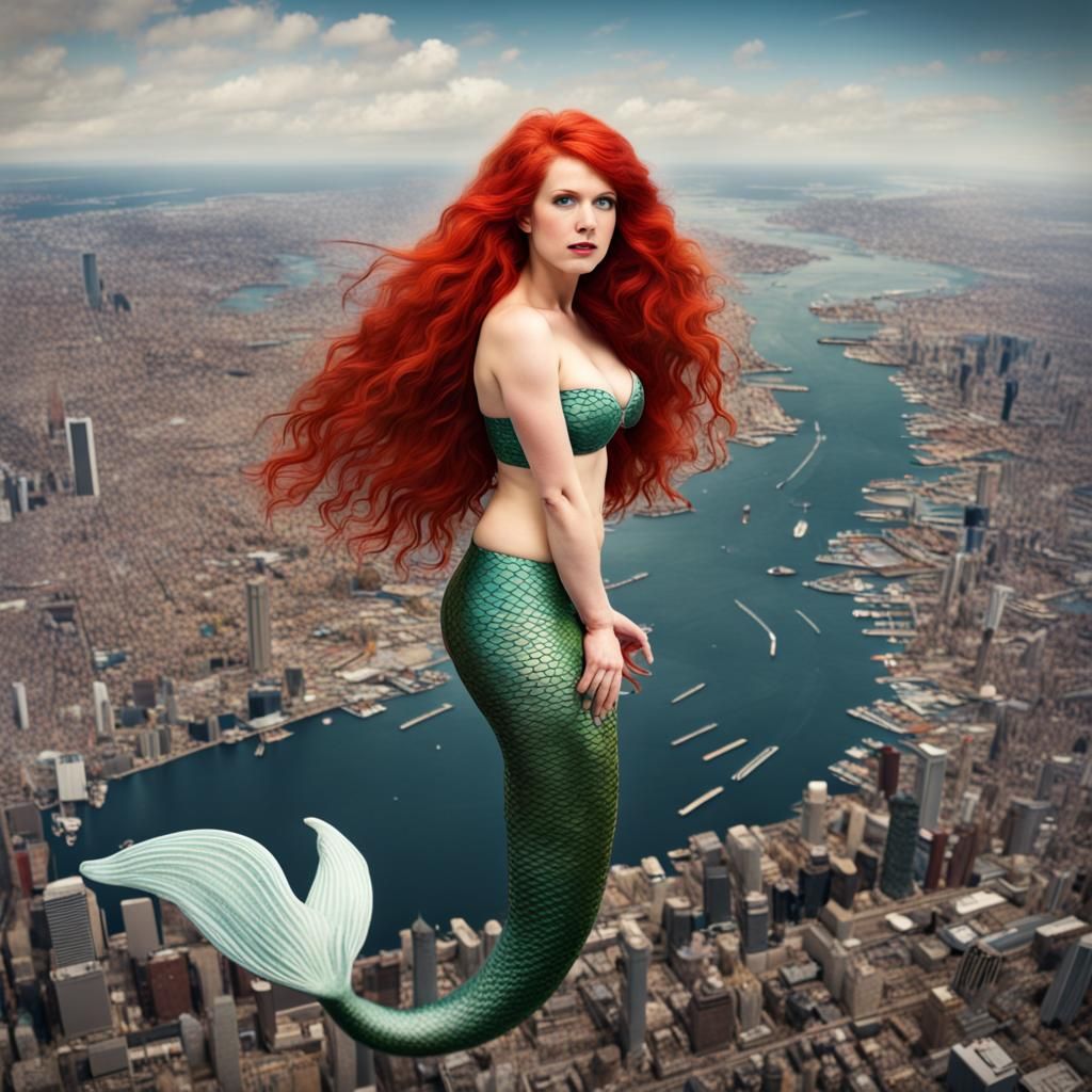 Giant Red-Haired Mermaid at 10,000 Feet