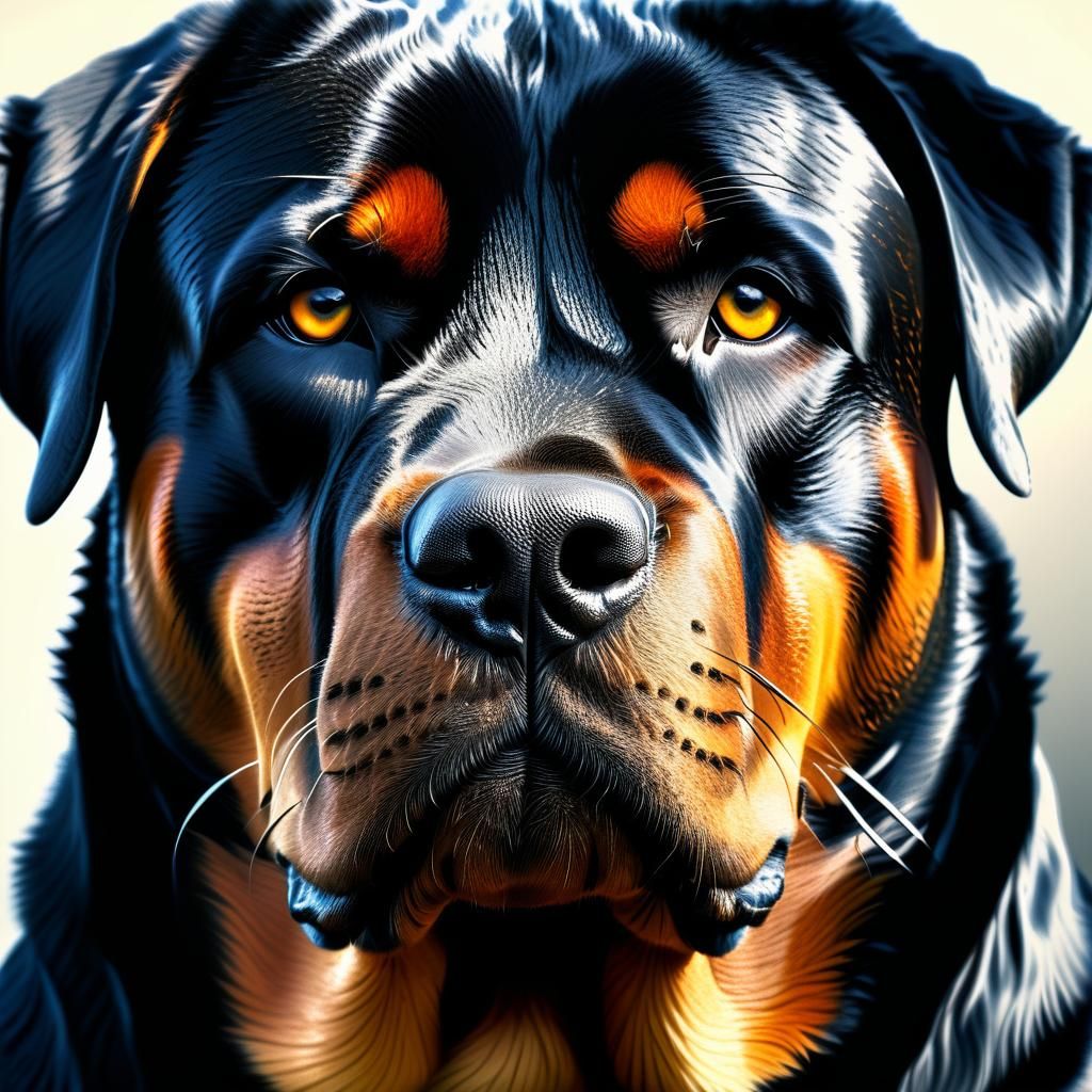 Hyperrealistic Rottweiler Face in High Definition