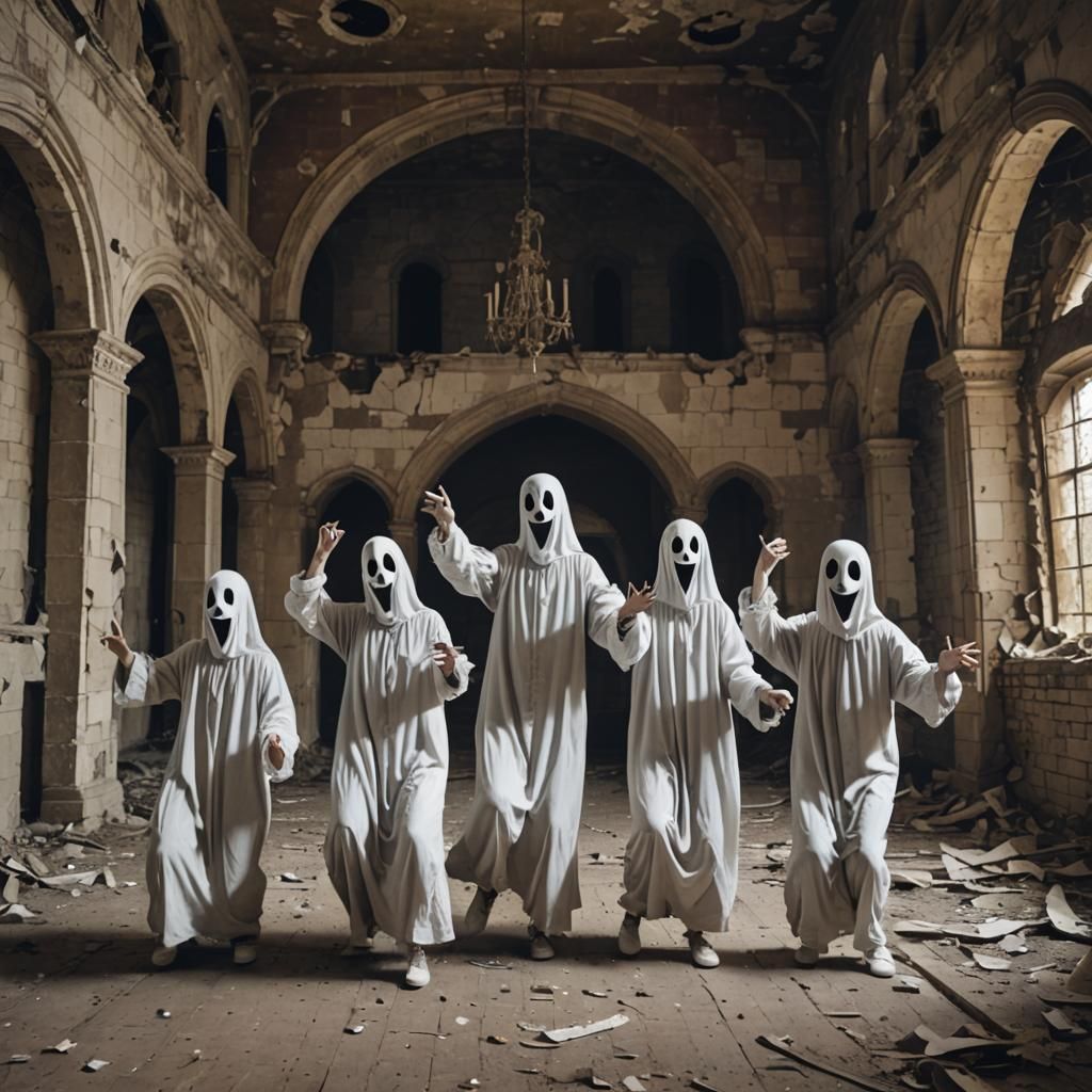 Ghosts Celebrate in Abandoned Castle