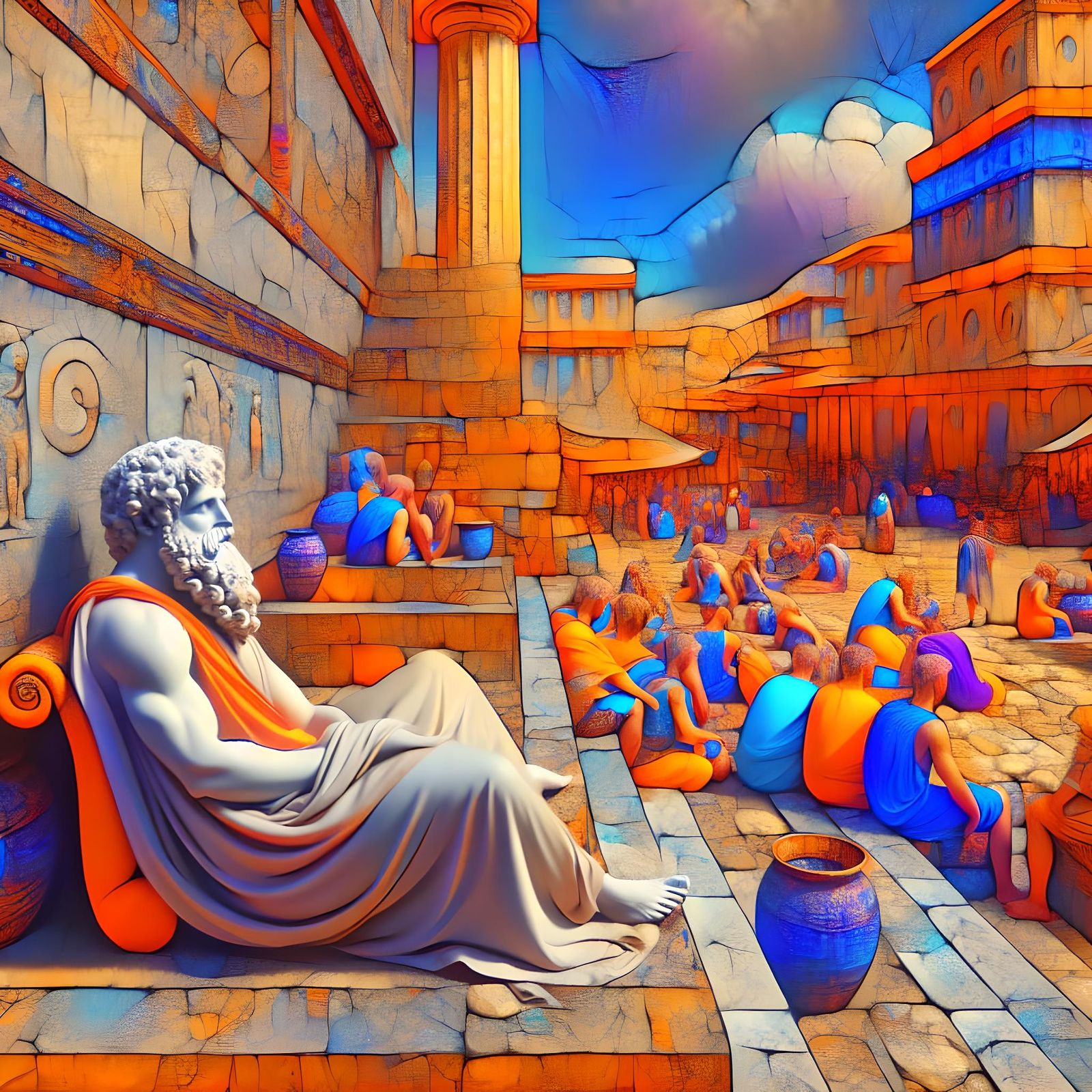 Diogenes in Athens: A Matte Painting