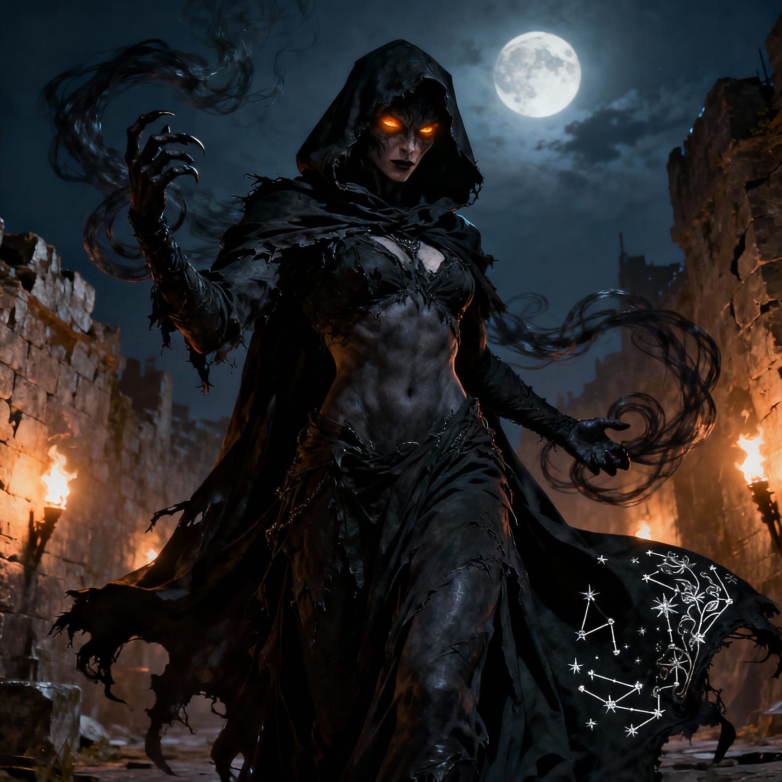 Nyx, the Night Walker: Epic Fantasy Portrait