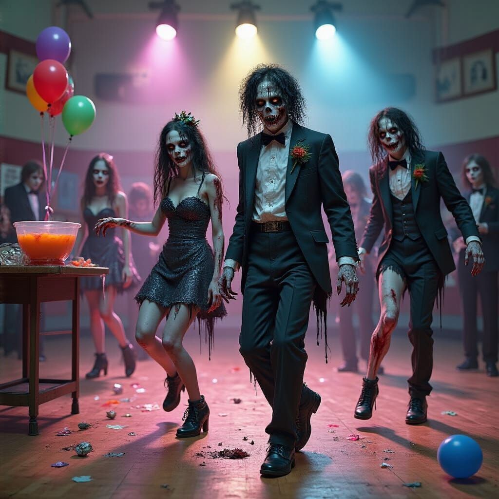 Undead Teens Dance at Zombie Prom Night