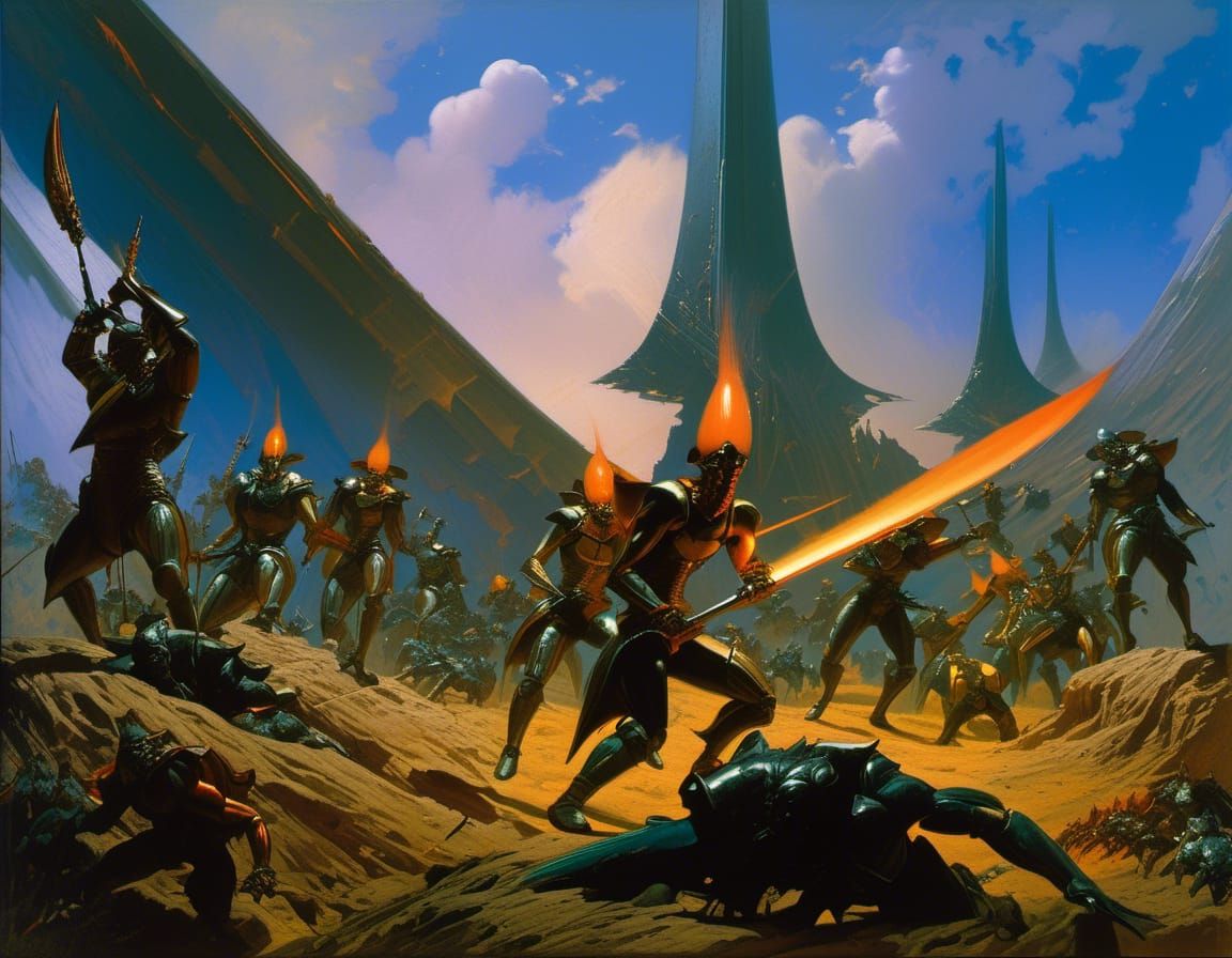 Abstract Alien Portrait in Pollock Ernst Style