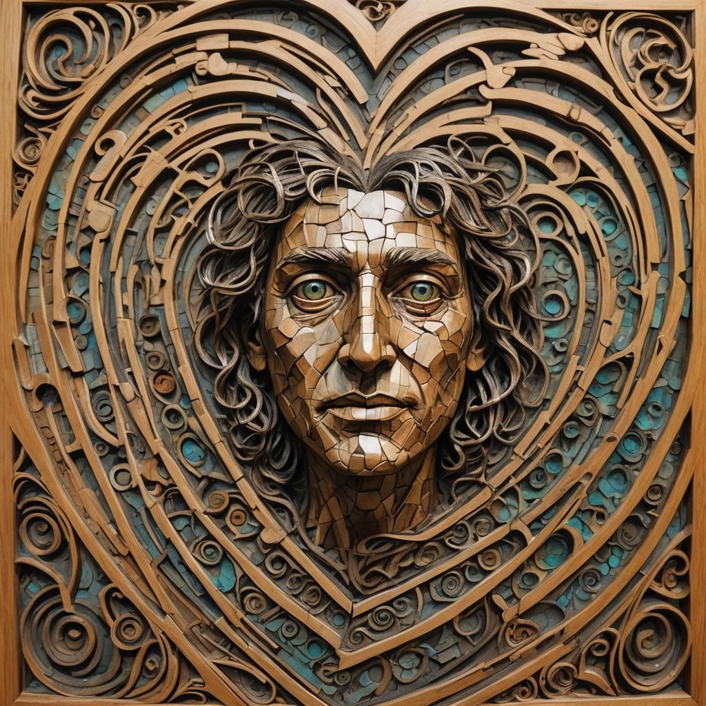 Heart Within Heart: Braque-Inspired Hyperrealistic Lithograp...