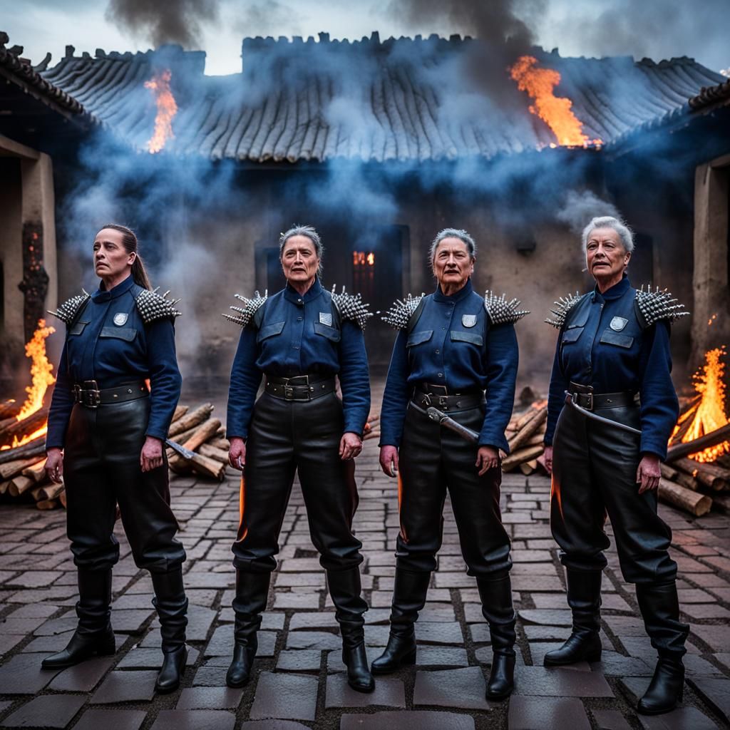 Bonfire Gathering of Leather-Clad Prison Guards