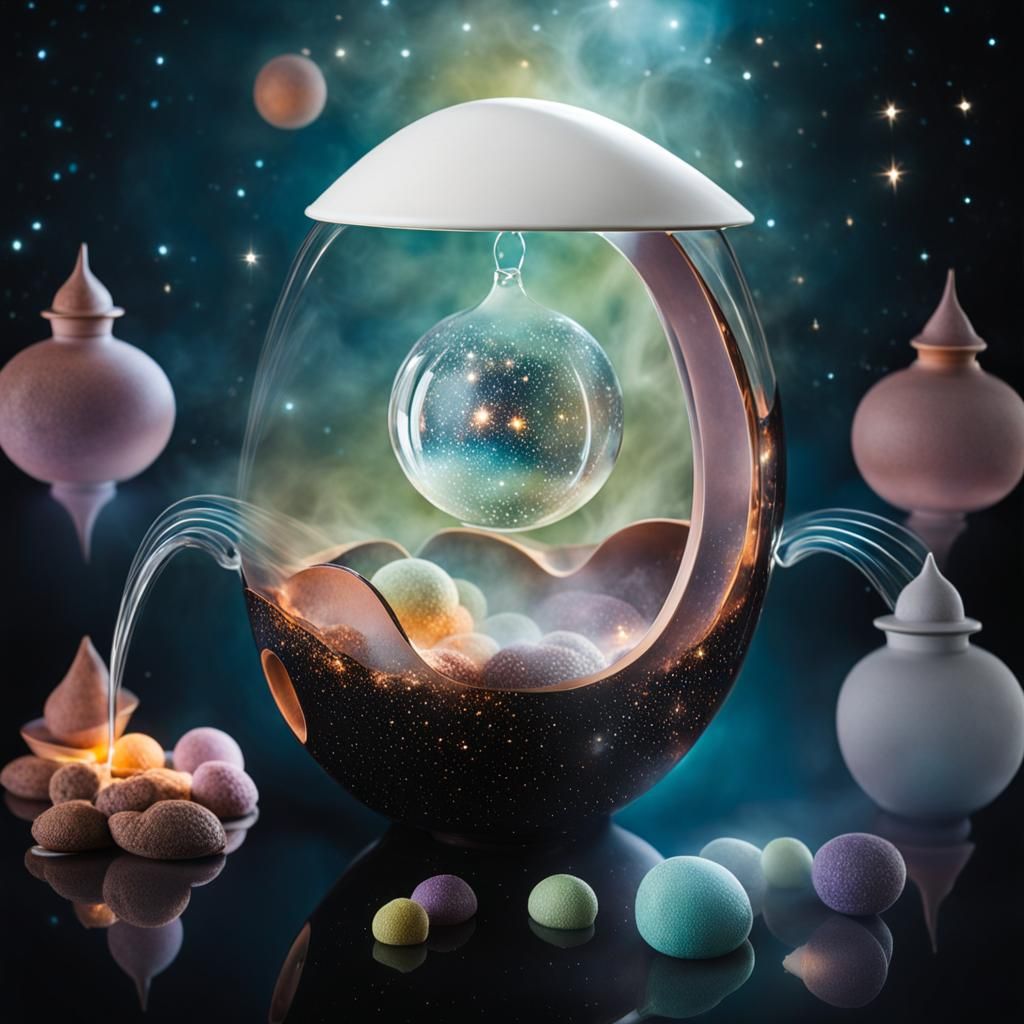 Celestial Tea Infuser: Eccentric Clay Pottery Masterpiece