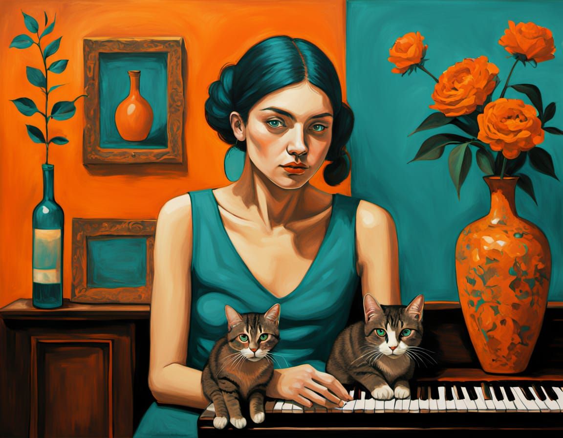 Classical Realism Oil Painting of a Lounge Scene