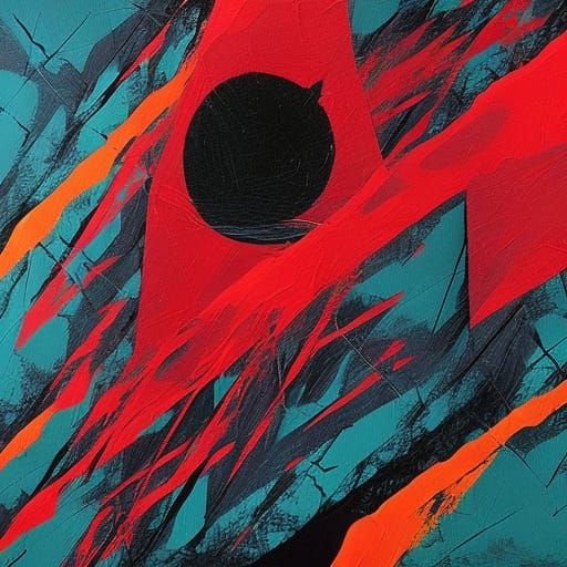 Abstract Dark Knight Art with Complementary Colors