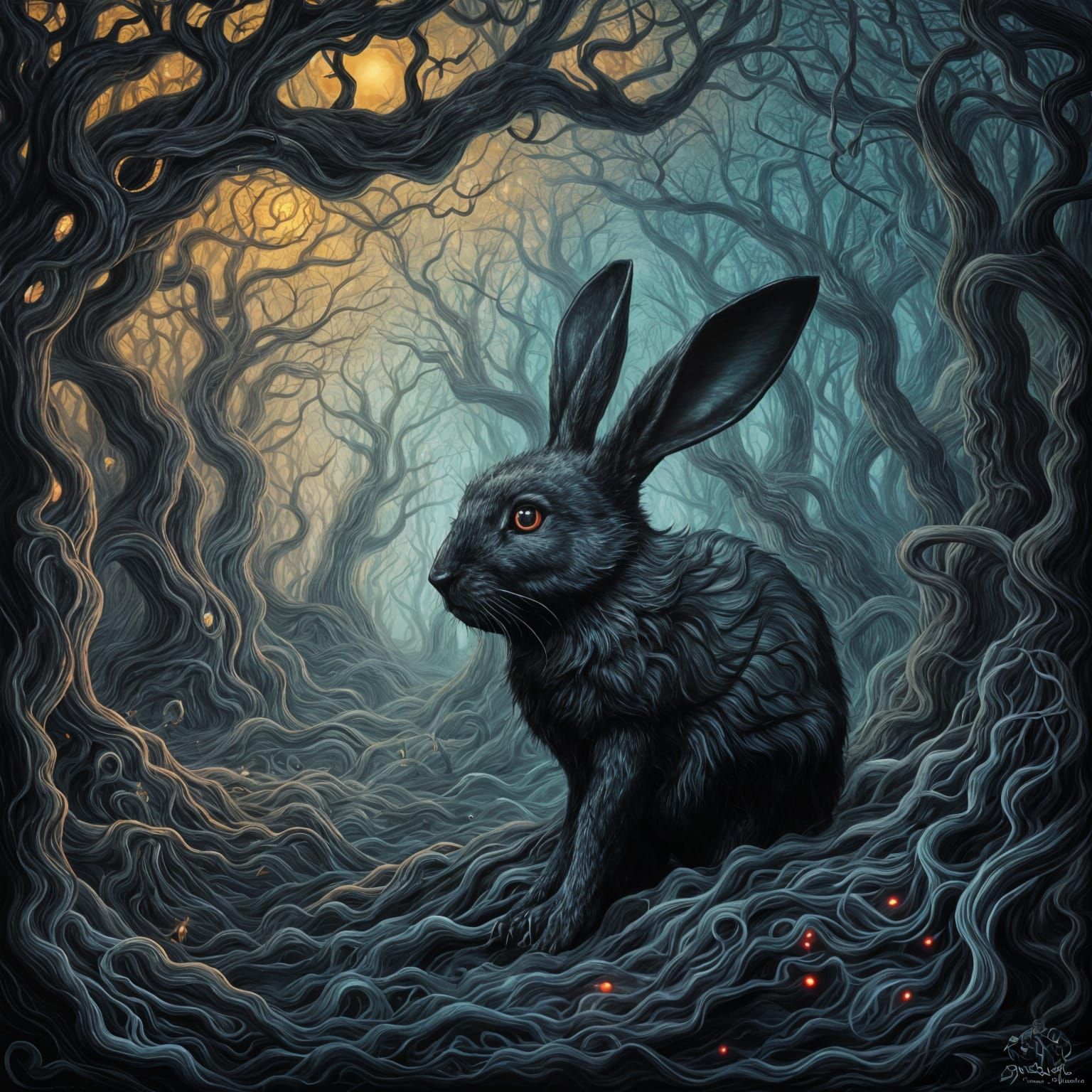 Alice in Wonderland Inverted Colors Dark Fantasy