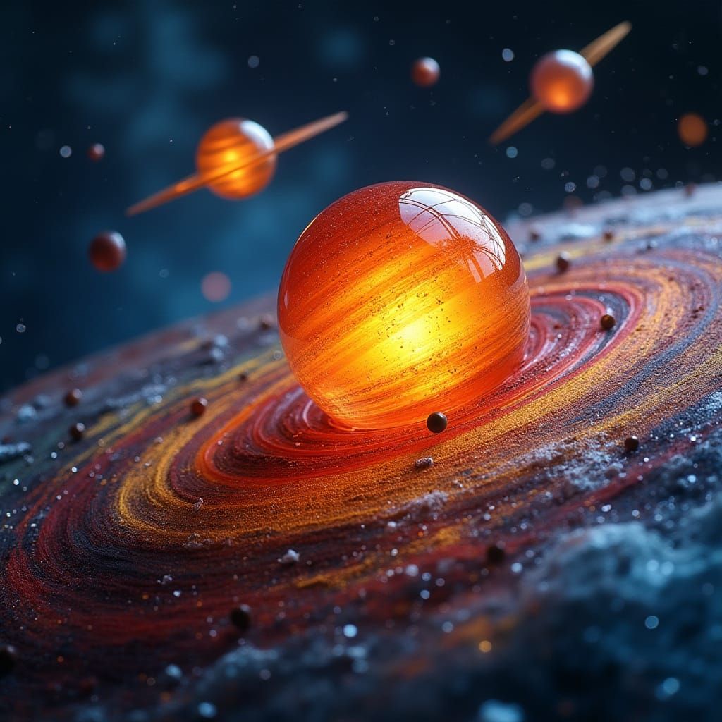 Glass Solar System in 4K HD Cosmic Wallpaper