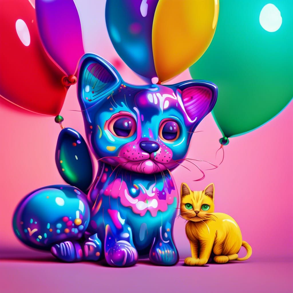 Holographic Balloon Animals in Visionary Art Style