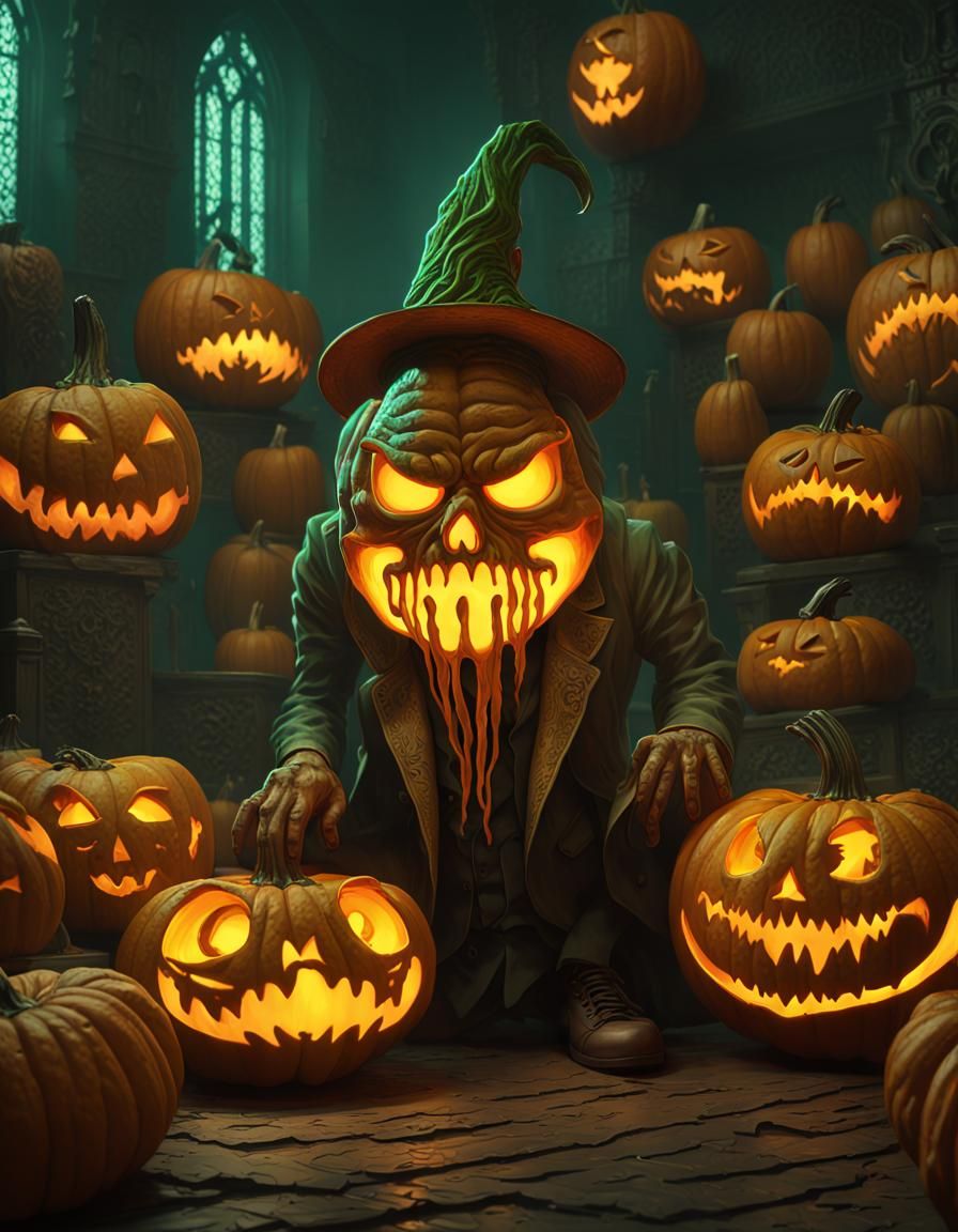 Lovecraftian Pumpkin Carving: Dark Fantasy Masterpiece