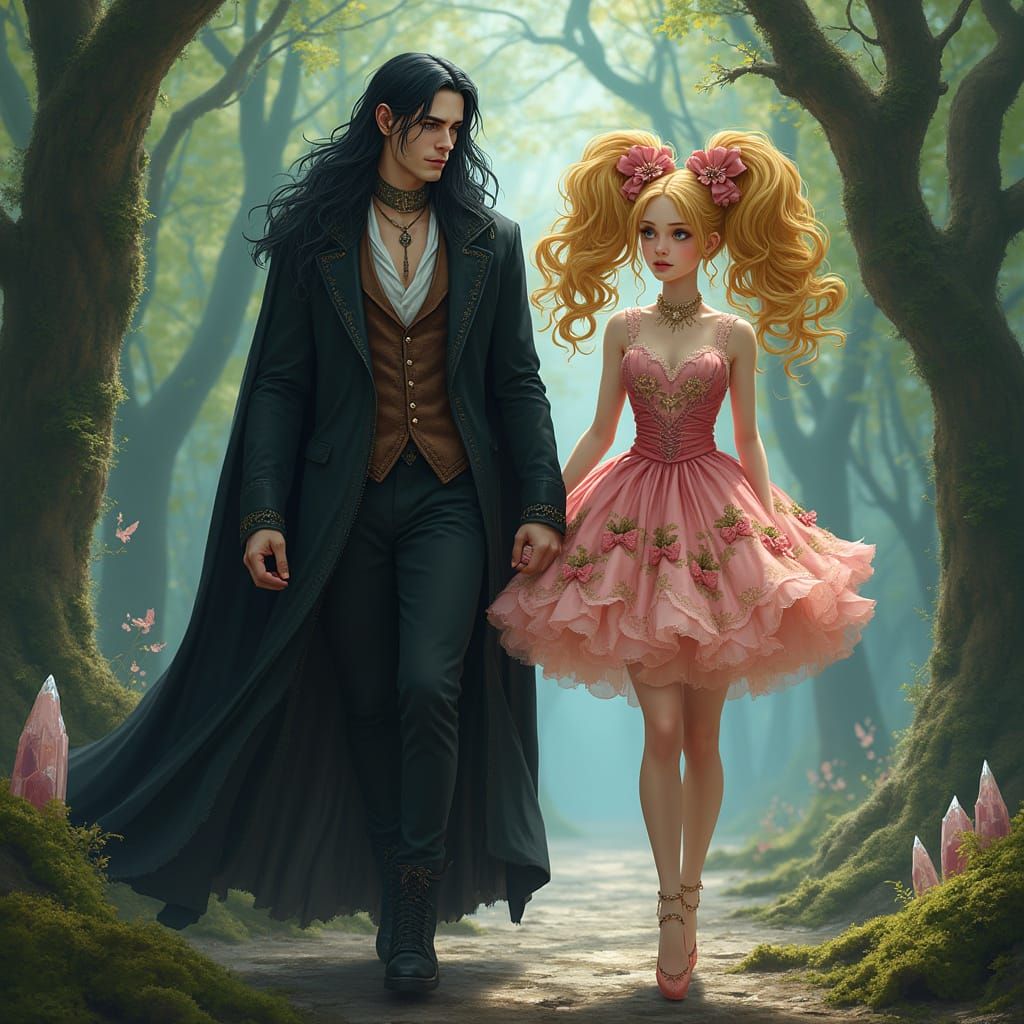 Vampire King and Ballerina in Enchanted Forest
