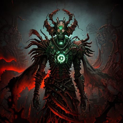 Cybergothic Deathknight in Steampunk Armor