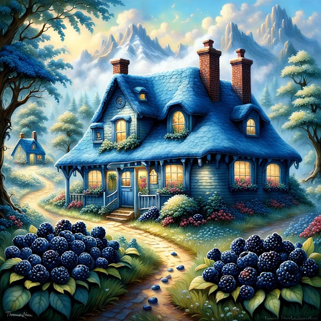 Blueberry Shortcake Land in Hyperdetailed Fantasy Style