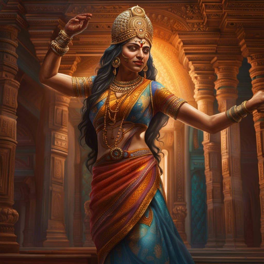 An Indian princess dancing in her palace