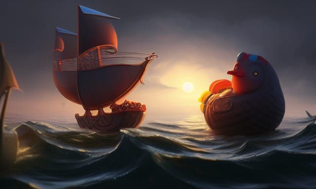 Rubber Duck Sea Battle: Fantasy Concept Art