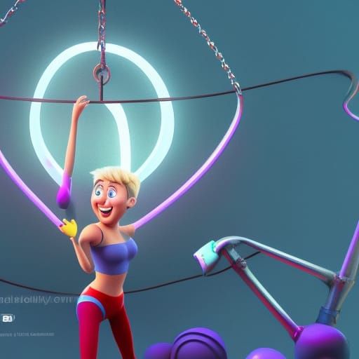 Miley Cyrus on Wrecking Ball as Pixar 3D Art