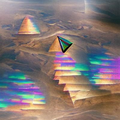 Iridescent Pyramids Abstract Design