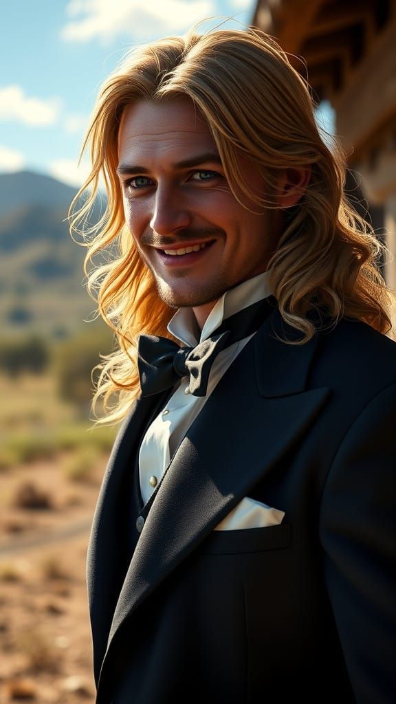 Dashing Groom in 1883 Wedding Fantasy