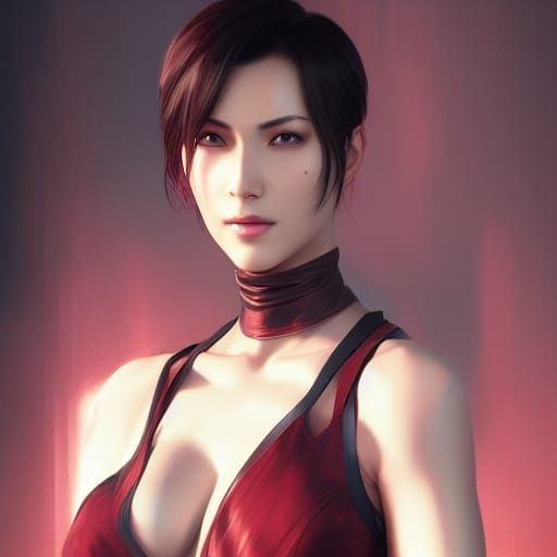 Ada Wong Portrait in Art Nouveau Style