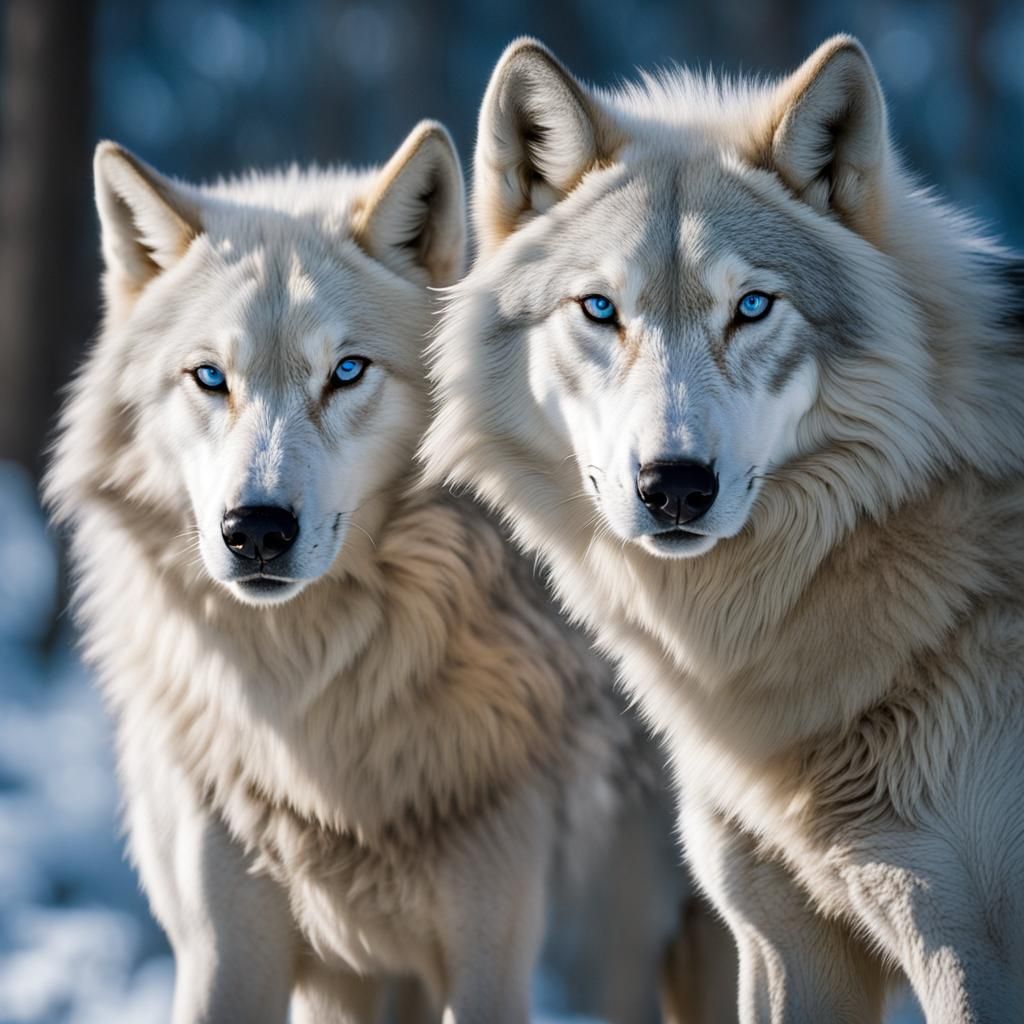 Wolf Confrontation in the Forest