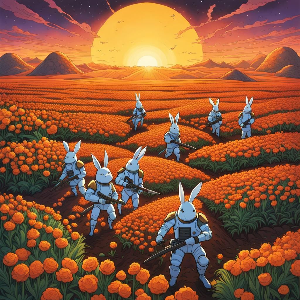 Astronaut Garden on the Moon in Graffiti Art