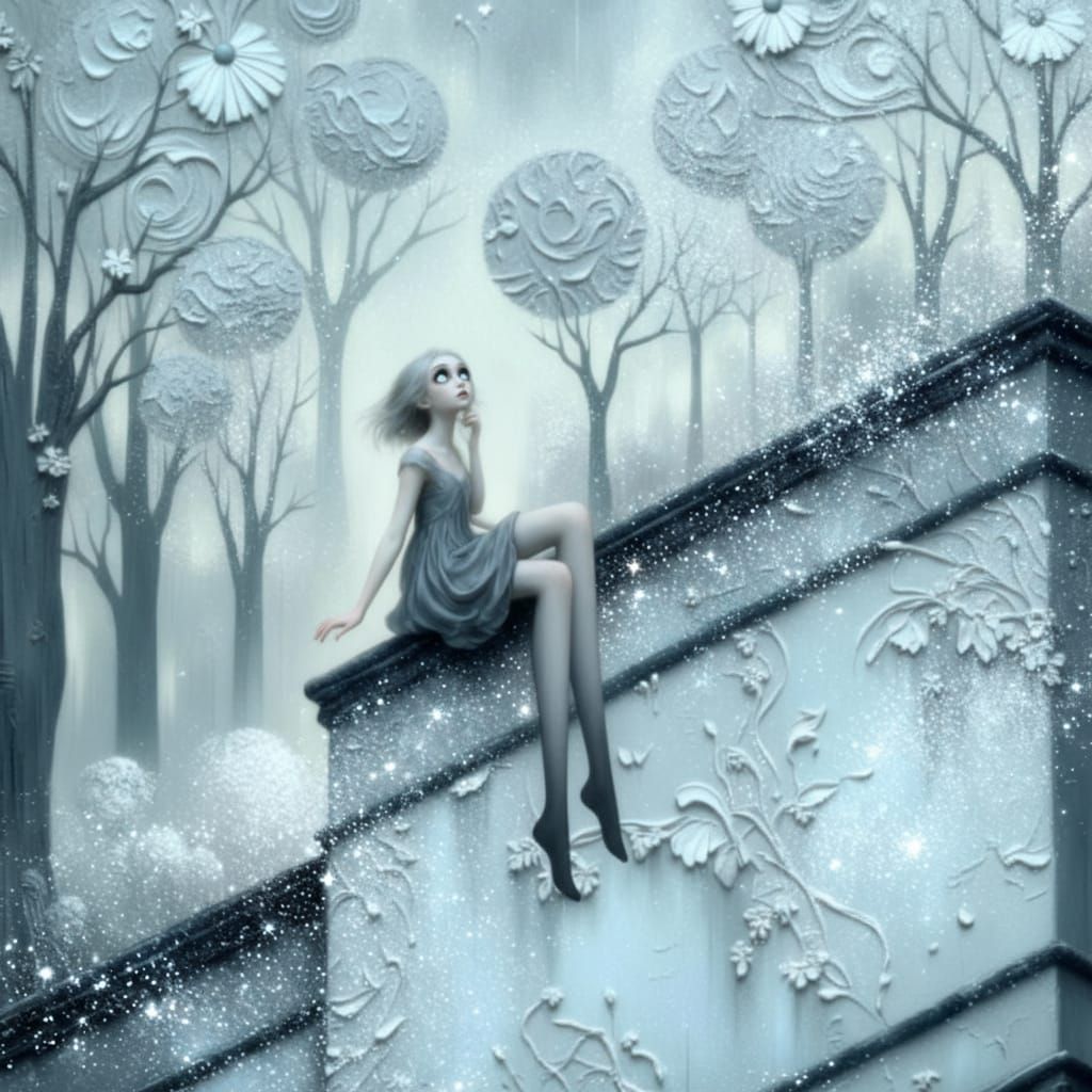 Art Nouveau Rococo Woman of Love and Longing