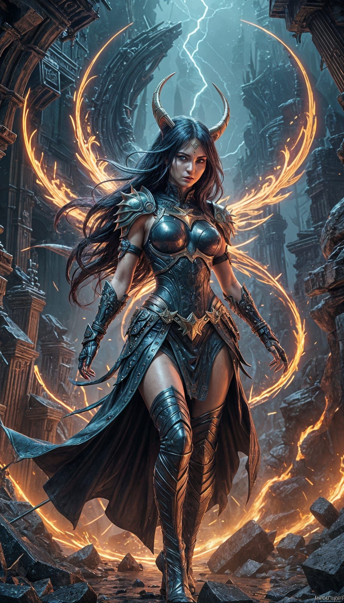 Epic Fantasy Metal Band Concept Art in Deep Color