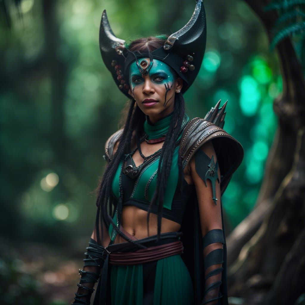 Drukhari Witch in Ancient Jungle, Professional Photography