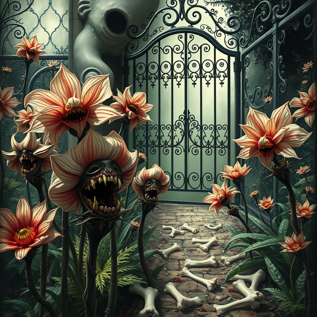Carnivorous Garden: A Dark Fantasy Landscape