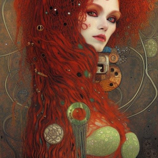 Red hairy woman