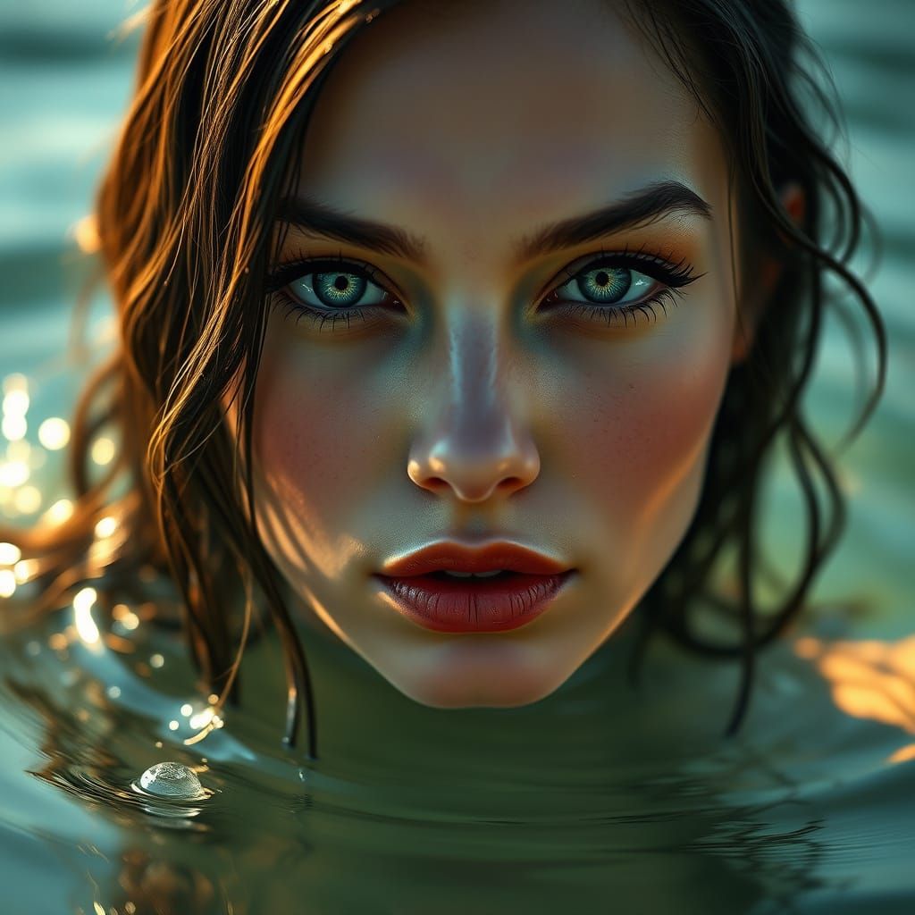 Enchanting Water Goddess in Ethereal Beauty