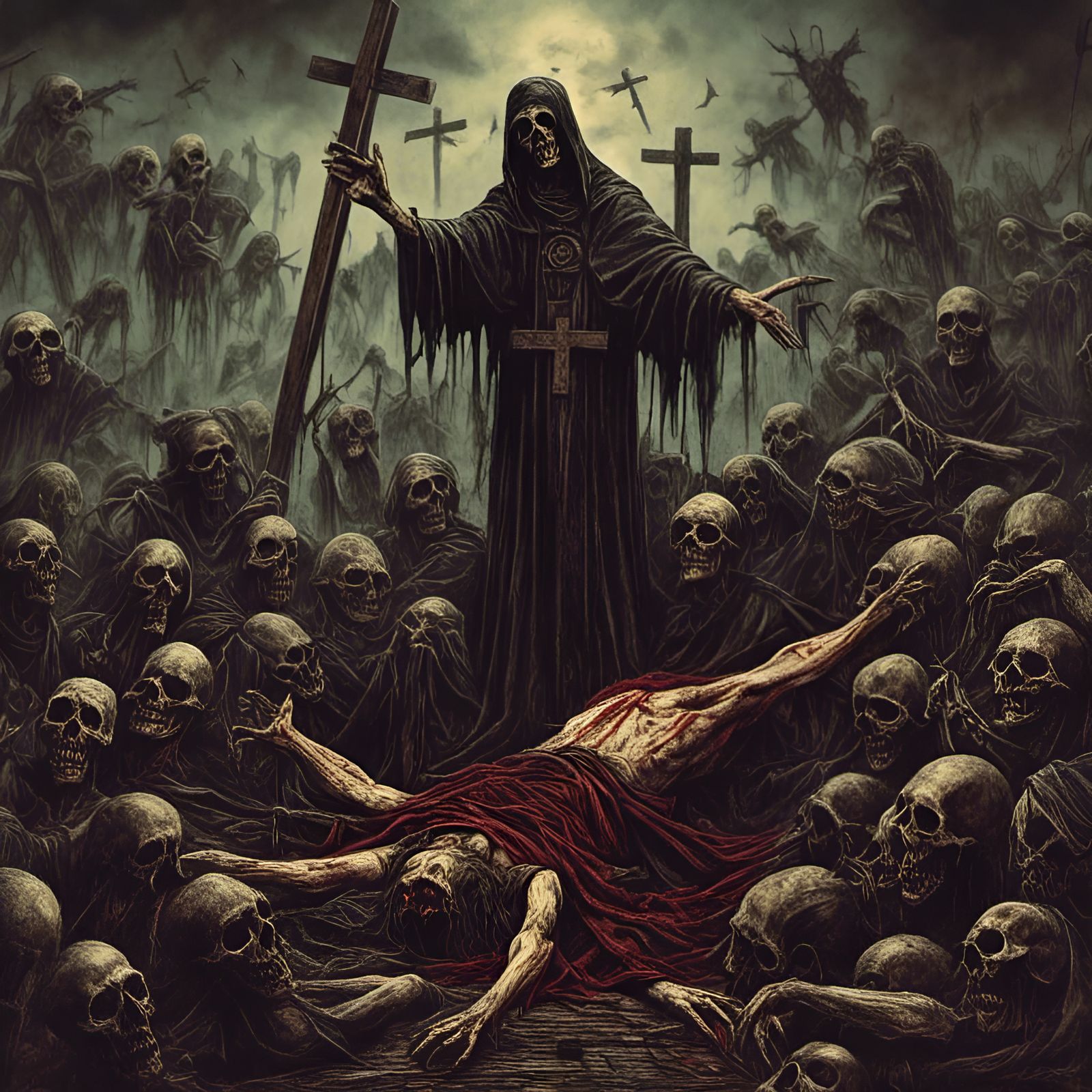 Jesus Christ Crucifixion by Zombie Priests