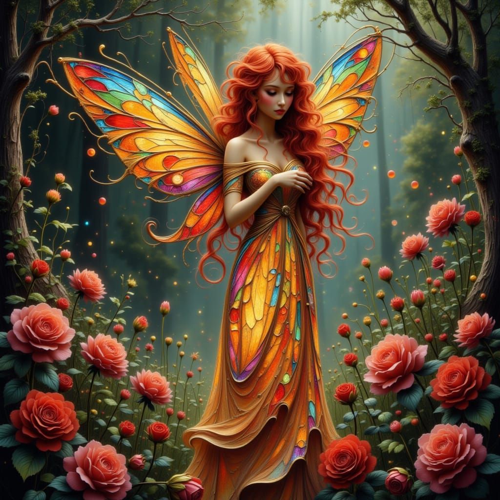 Ethereal Fairy Princess in Rainbow Smoke Gown