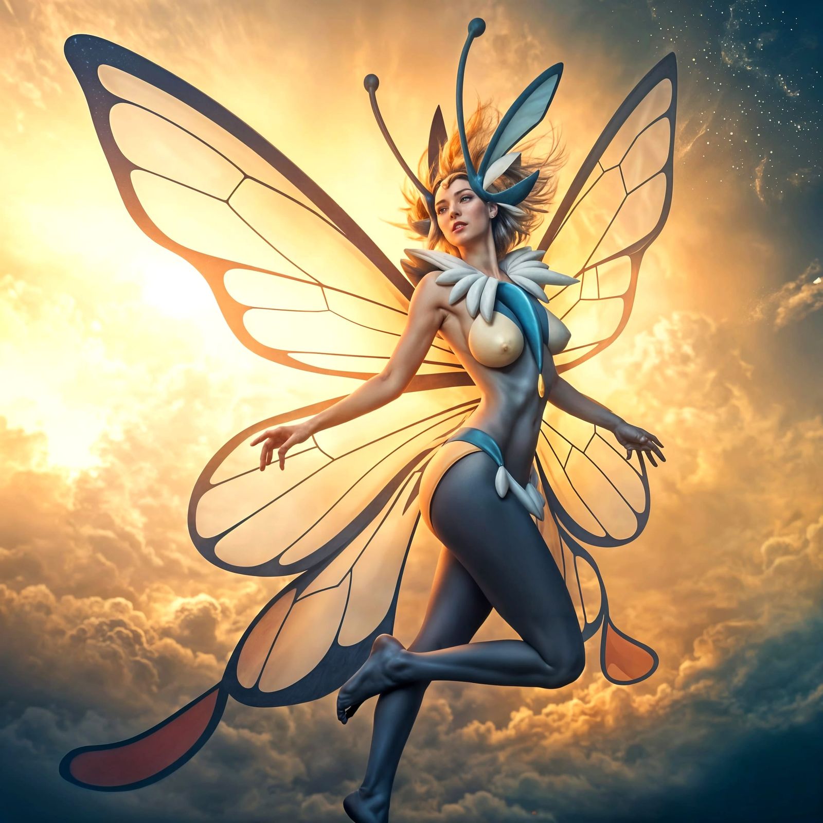 Beautifly Pokemon as Stunning Human Girl