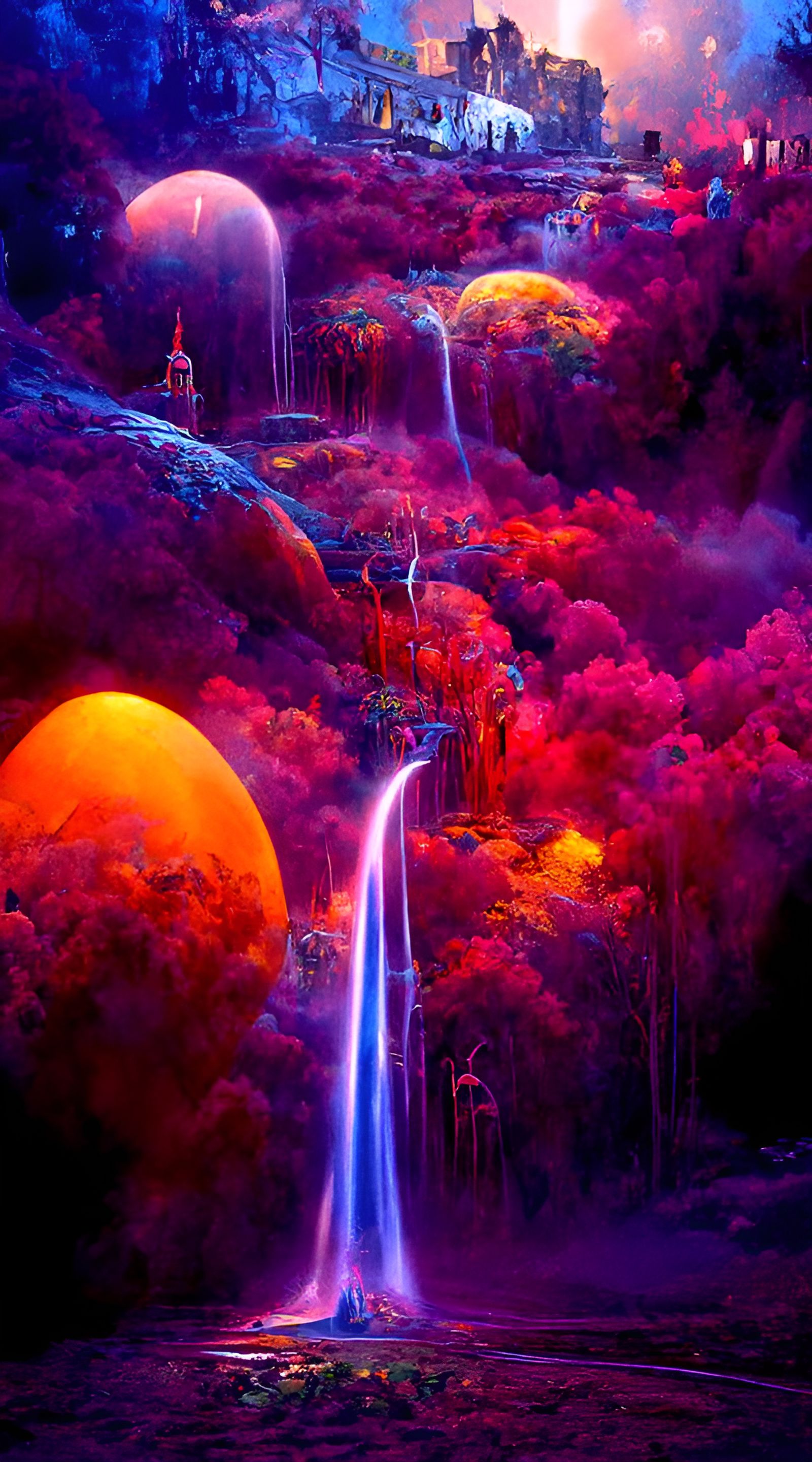 Magical Fantasy Landscape Photoillustration in Expressionist...