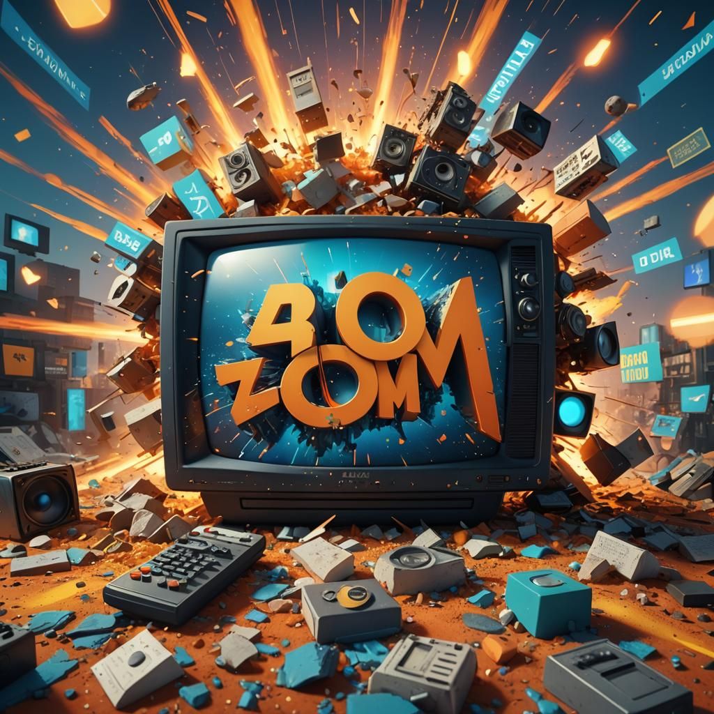 90s TV with Bold Typography and Neon Lights