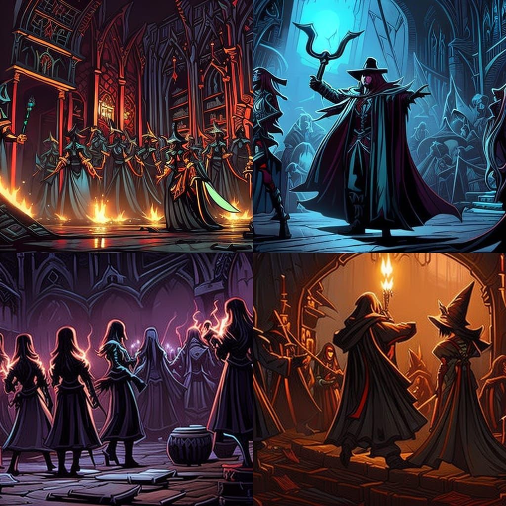 Drunk Witches Dancing in Dark Academia Style