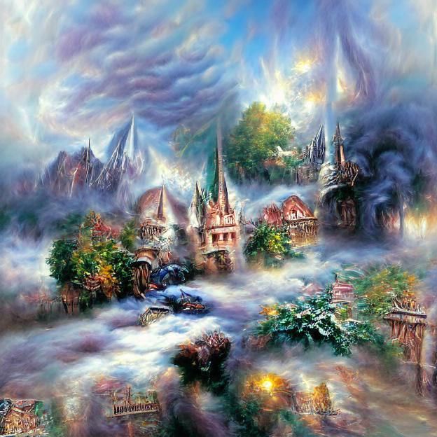 Ethereal Fantasy Art in Hyperdetailed Mist