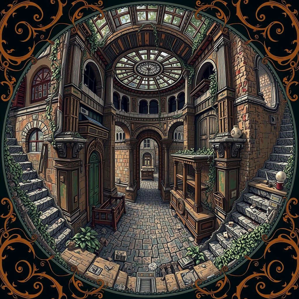 Atmospheric Abandoned City with Vines