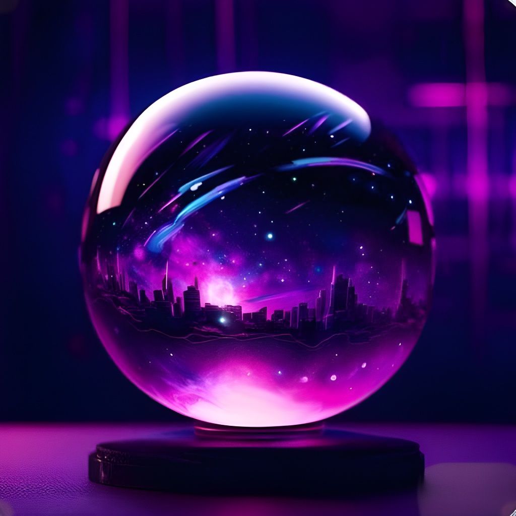 Galaxy in Glass Sphere: Cosmic Art