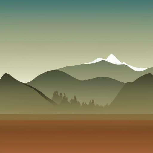 Mountain Nature Scene with Waterfall and Wildlife