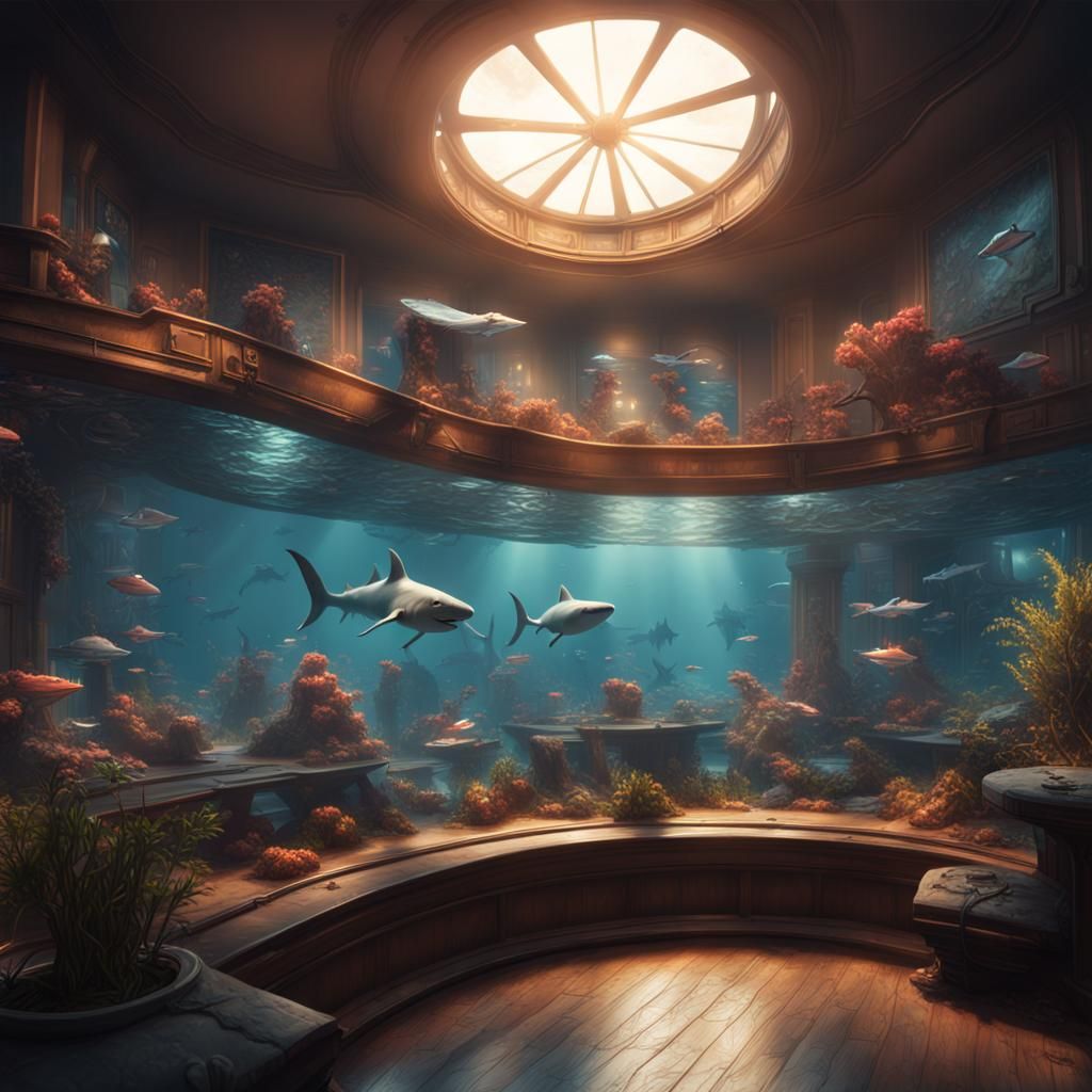 Superhero Shrimp vs Shark in Space Aquarium