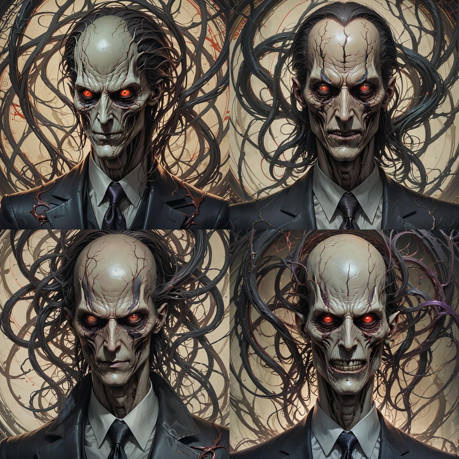 Demonic Extraterrestrial Lovecraftian Slender Man Portrait