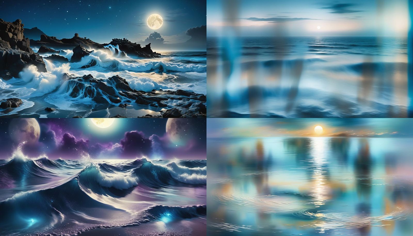 AI Generated Lunar Waves Image