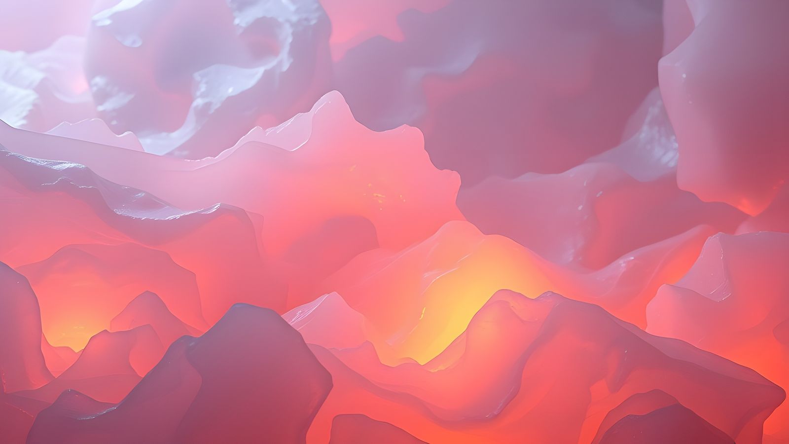 Abstract Translucent Aerogel Sculpture in Expressionist Styl...