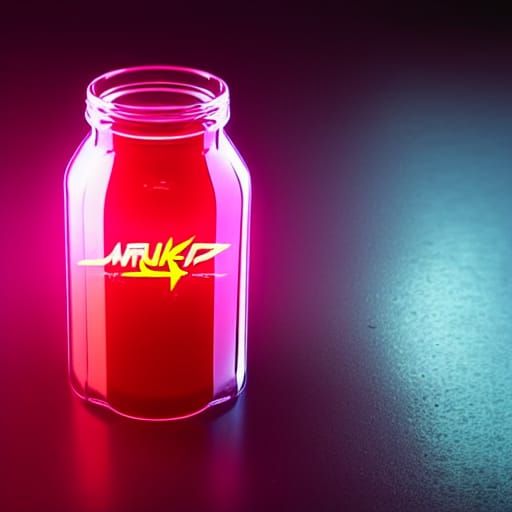 Cyberpunk Juice Jar in Neon Dystopia